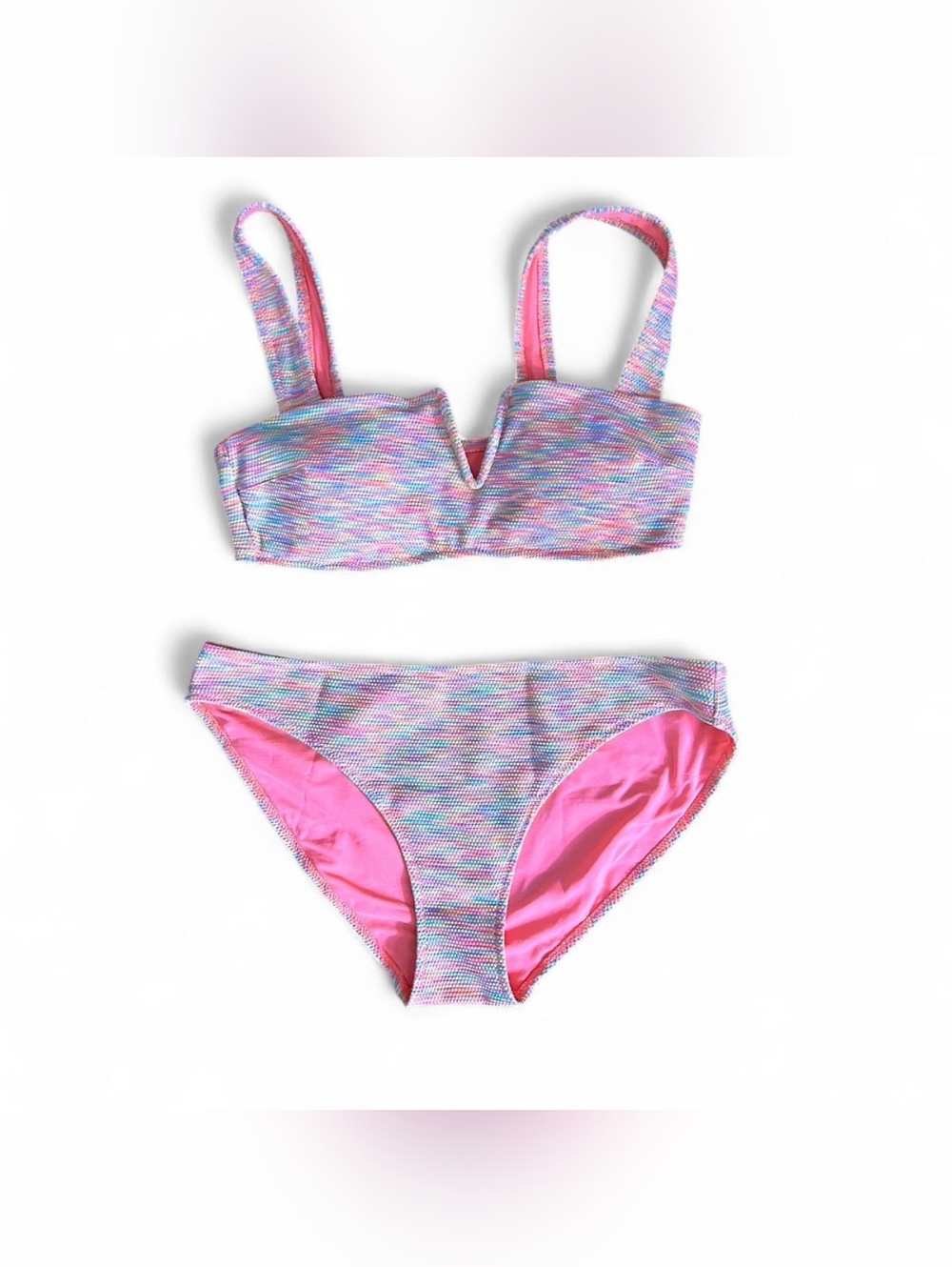 Aerie Multi Textured Bandeau Full Coverage Bikini Set